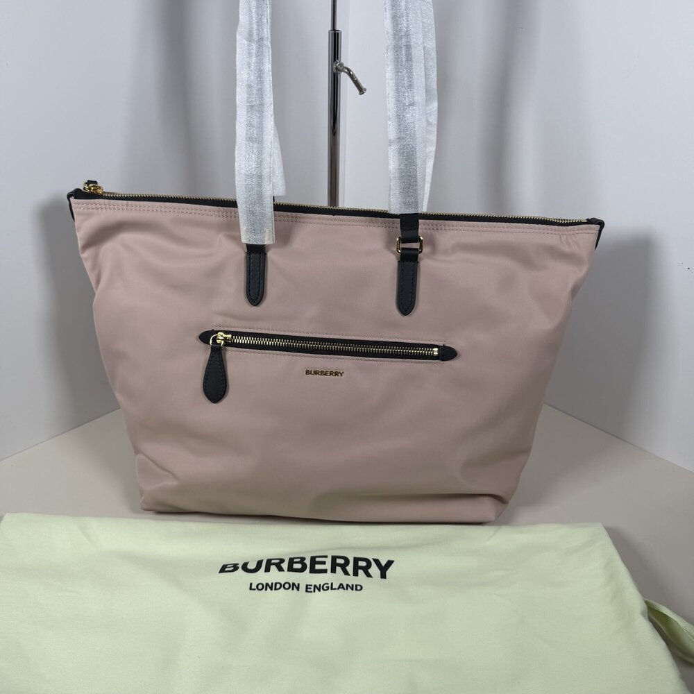 Burberry Rose Beige Nylon LG Zip Tote